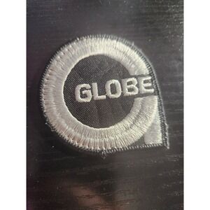 Globe Patch Logo Iron-On Embroidered Skateboard Surf Black White Silver